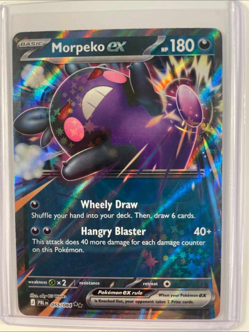Pokemon Morpeko ex Holographic Full-Art Card - Purple & Black